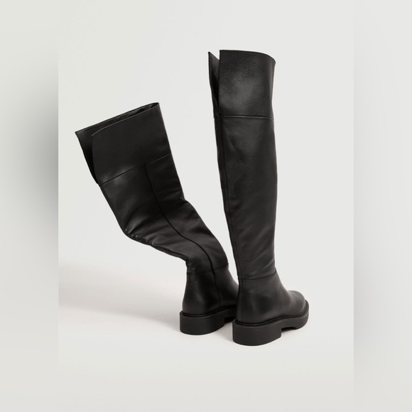 Mango Over the Knee Flat Boots in Black - Picture 8 of 15